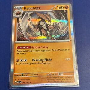 Pokemon Kabutops Card - Orange and Blue
